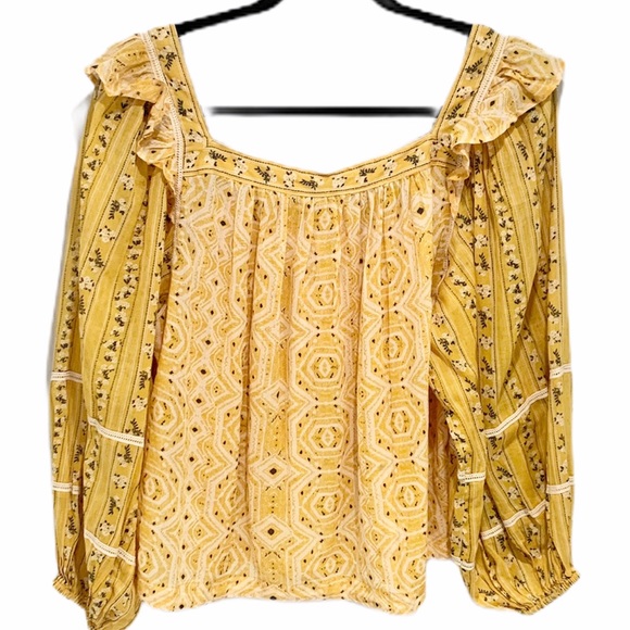 Free People Mostly Meadow Printed Blouse Sz L NWT - Picture 7 of 10